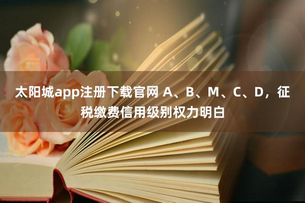 太阳城app注册下载官网 A、B、M、C、D，征税缴费信用级别权力明白