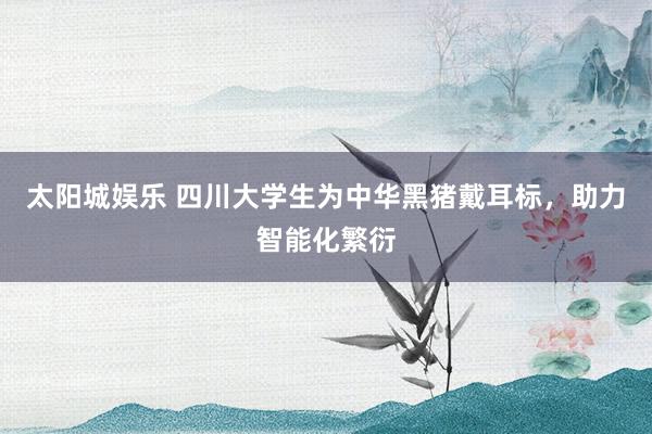 太阳城娱乐 四川大学生为中华黑猪戴耳标，助力智能化繁衍