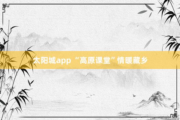 太阳城app “高原课堂”情暖藏乡