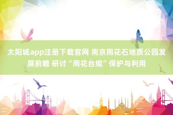 太阳城app注册下载官网 南京雨花石地质公园发展前瞻 研讨“雨花台组”保护与利用