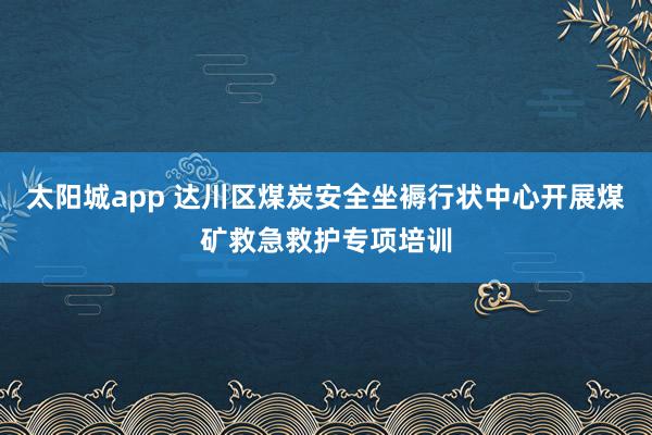 太阳城app 达川区煤炭安全坐褥行状中心开展煤矿救急救护专项培训